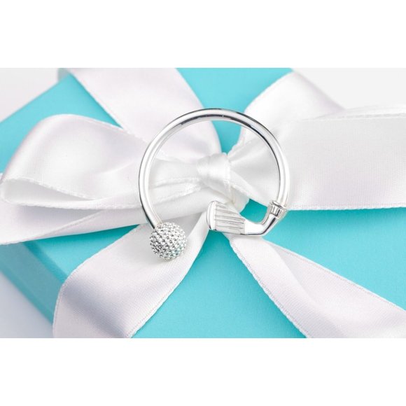 Tiffany & Co. Golf Keyring Golf Ball and Club Keychain in Sterling Silver 35mm - Picture 3 of 9
